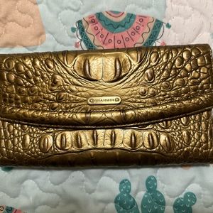 Brahmin gold and black wallet